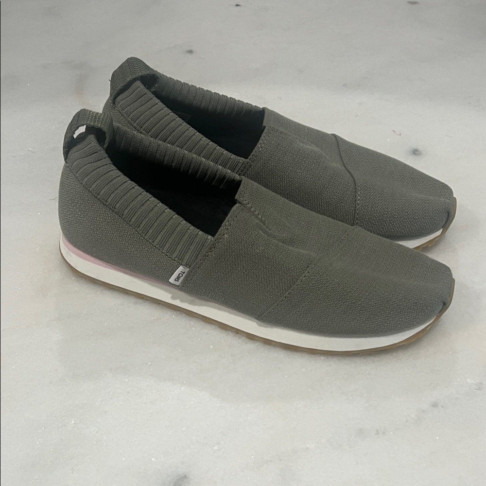 Toms Women's Olive Slip-On Loafers
